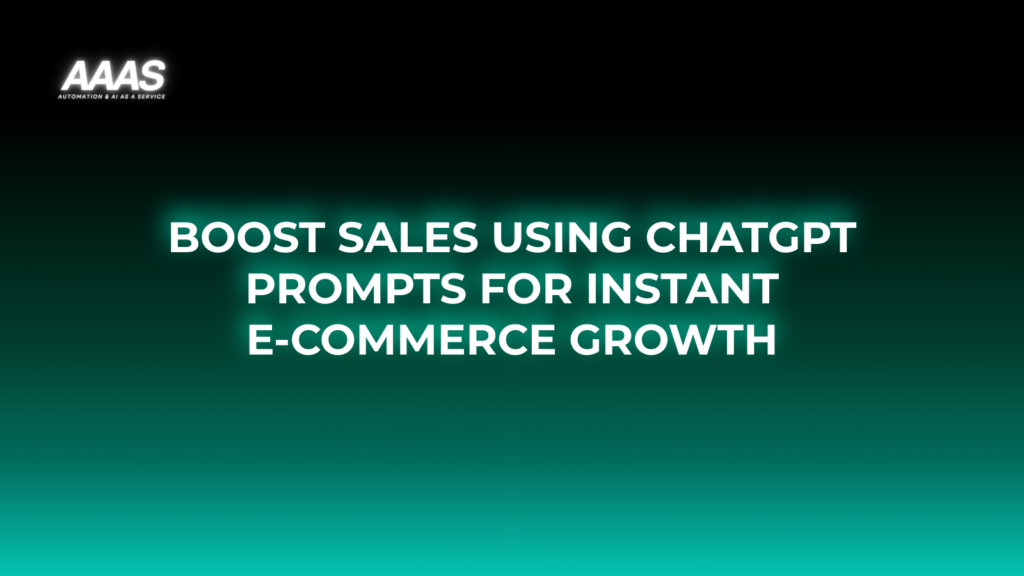 Boost e-commerce sales by using ChatGPT prompts to personalize customer interactions, drive engagement, and streamline conversion processes effectively.