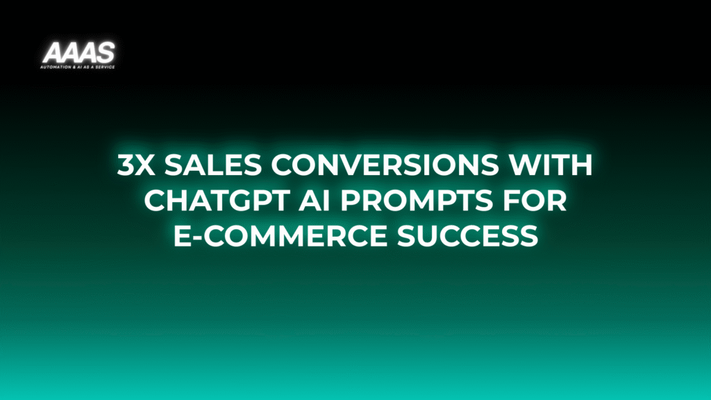 Increase your online store conversions with ChatGPT business prompts—boost sales using AI-powered customer interactions, personalized recommendations, and automation.