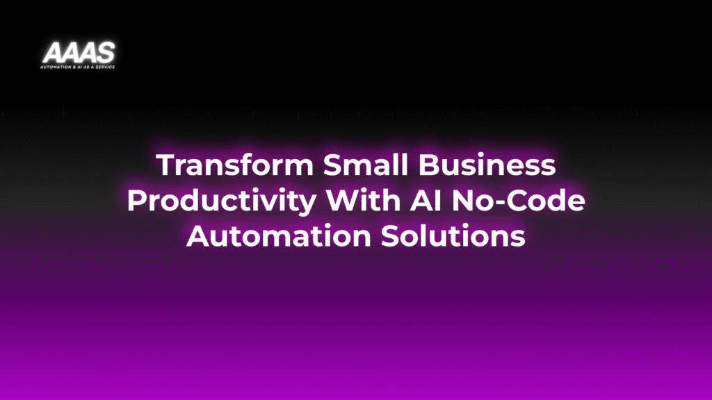 Boost small business productivity by automating routine tasks with AI-driven no-code workflow solutions that cut costs and streamline daily operations.