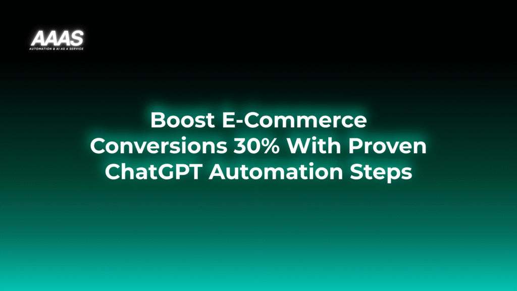 Boost e-commerce conversion rates using ChatGPT business prompts and AI sales automation to personalize customer interactions, reduce cart abandonment, and increase revenue.