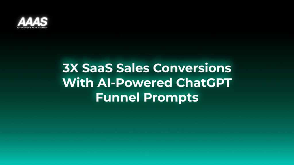 Boost SaaS sales funnel performance with AI ChatGPT business prompts that automate lead qualification, personalize engagement, and drive higher conversions.