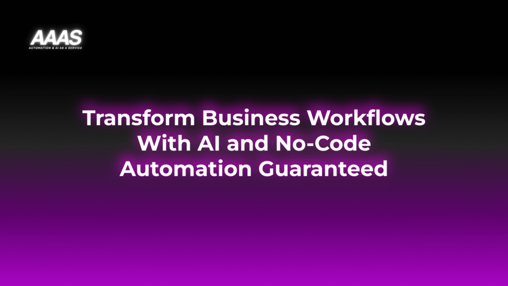 Transform business efficiency by leveraging AI and no-code automation to streamline workflows, increase productivity, and reduce operational costs for lasting impact.