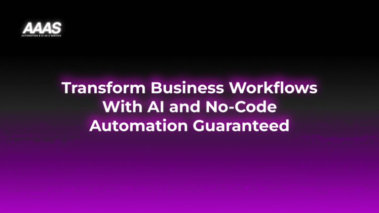 Transform business efficiency by leveraging AI and no-code automation to streamline workflows, increase productivity, and reduce operational costs for lasting impact.