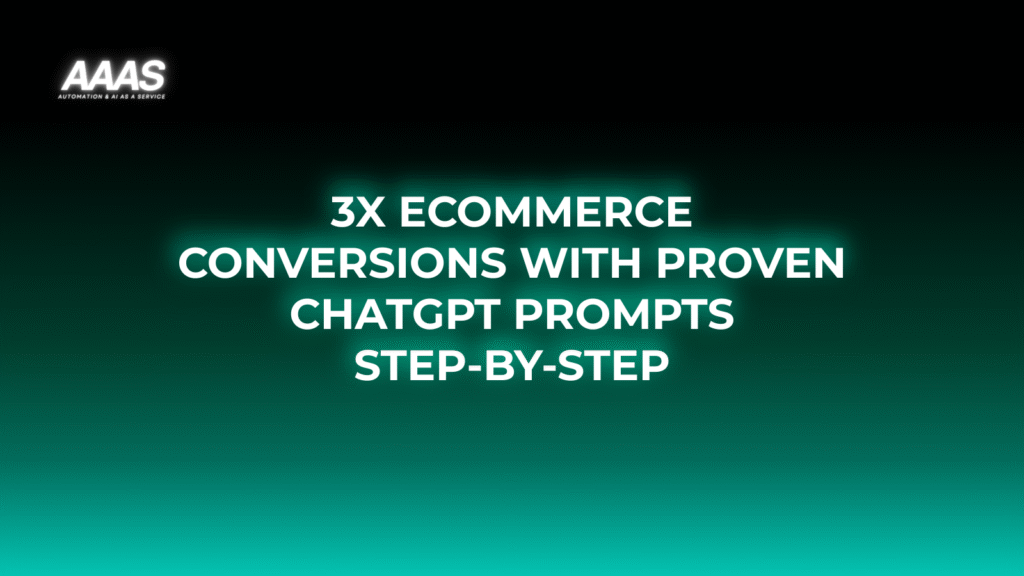 Unlock higher e-commerce conversion rates with step-by-step ChatGPT business prompts to personalize shopping, boost sales, and optimize customer engagement.