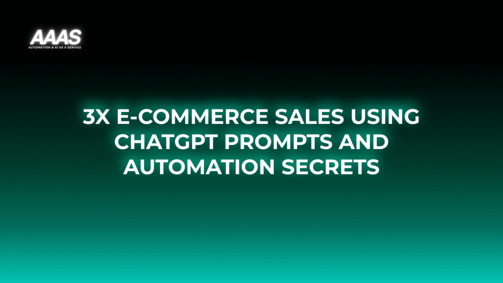 Boost e-commerce sales with ChatGPT business prompts for sales automation, enabling instant AI-driven support, higher conversions, and personalized interactions.